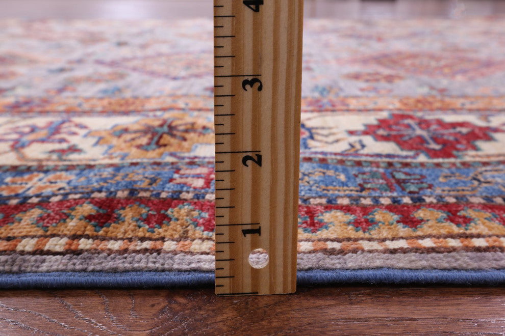 5' 6" X 8' 3" Super Kazak Geometric Hand Knotted Rug - Q12346