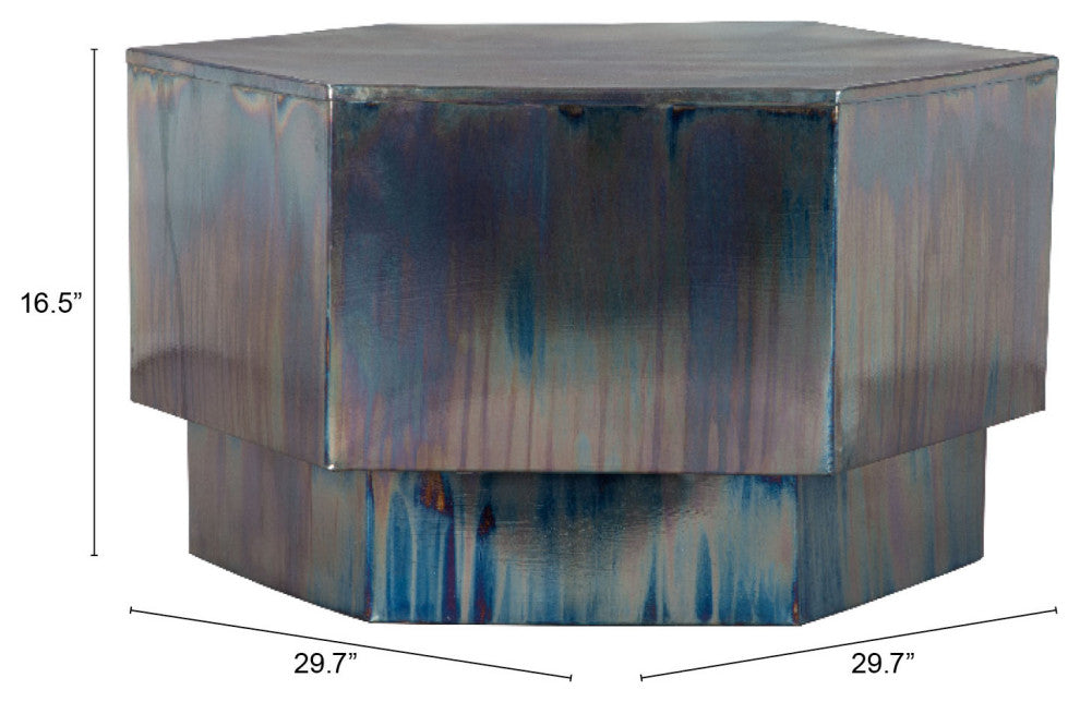 Coffee Table, Metal Iron, Multicolor, Rustic Industrial Lounge Cafe Hospitality