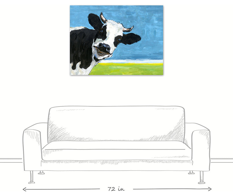 The Curious Dairy Cow 30x40 Canvas Wall Art