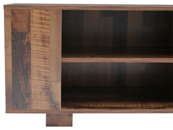 65 inch TV stand Modern Entertainment Center with 8 Open Shelves brown