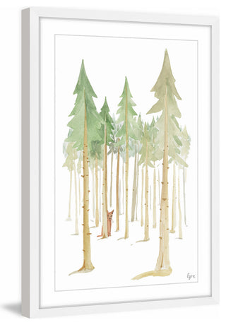 "Cat in the Forest" Framed Painting Print, 16"x24"