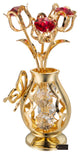 Matashi 24K Gold Plated Flower Ornament in Vase w Crystals Decorative Butterfly
