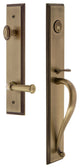 Carre' 1-Piece Handleset, S Grip and Georgetown Lever, Vintage Brass, 847341