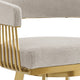 Chelsea Swivel Counter Stool, Gold Brushed Stainless Steel, Taupe Fabric, 30"