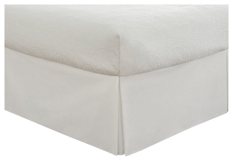 Tailored Long-Staple-Fiber-Durable-Comfortable Bed-Skirt, White, King