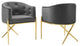 Savour Accent Dining Armchair Performance Velvet Set of 2 Charcoal