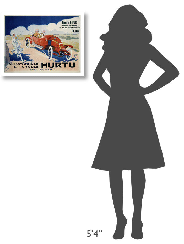 "Hurtu Automobiles et Cycles" Digital Paper Print by O'Galop, 24"x19"