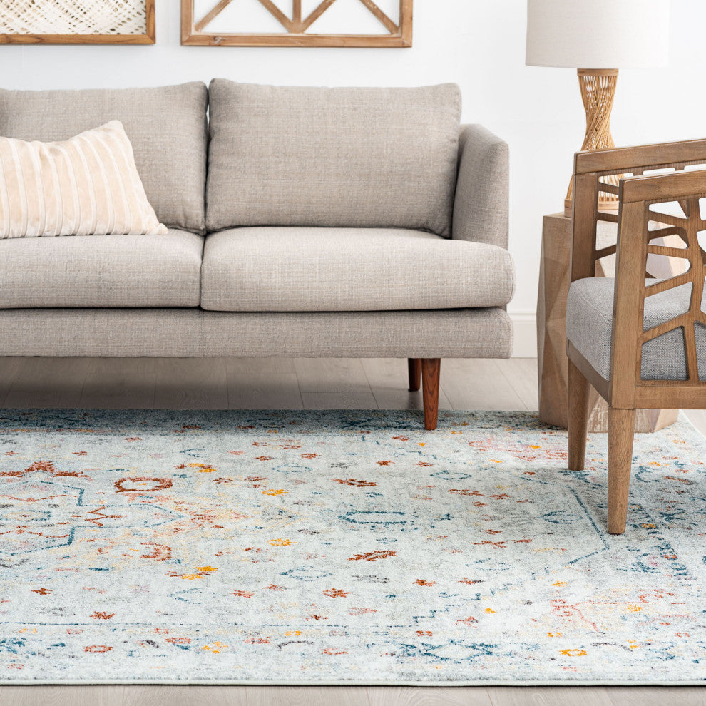 Kinsley Traditional Oriental Cream Rectangle Area Rug, 10'6''x14'6''