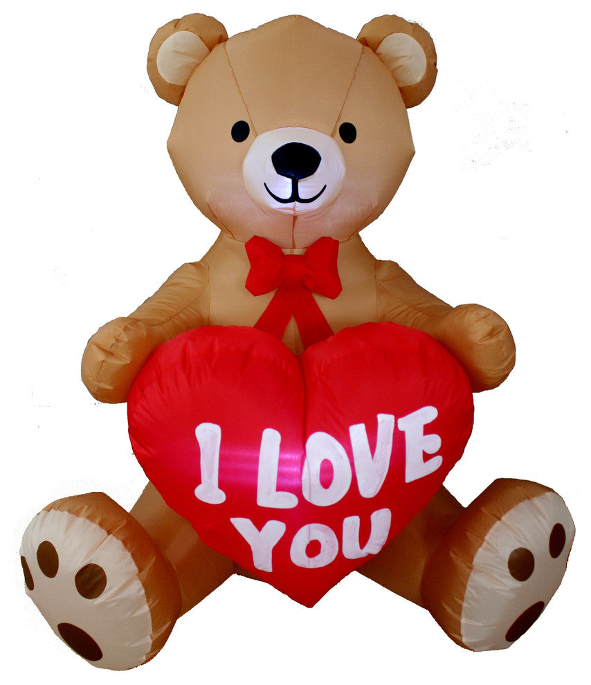 Valentine's Inflatable Bear With Heart, 4'