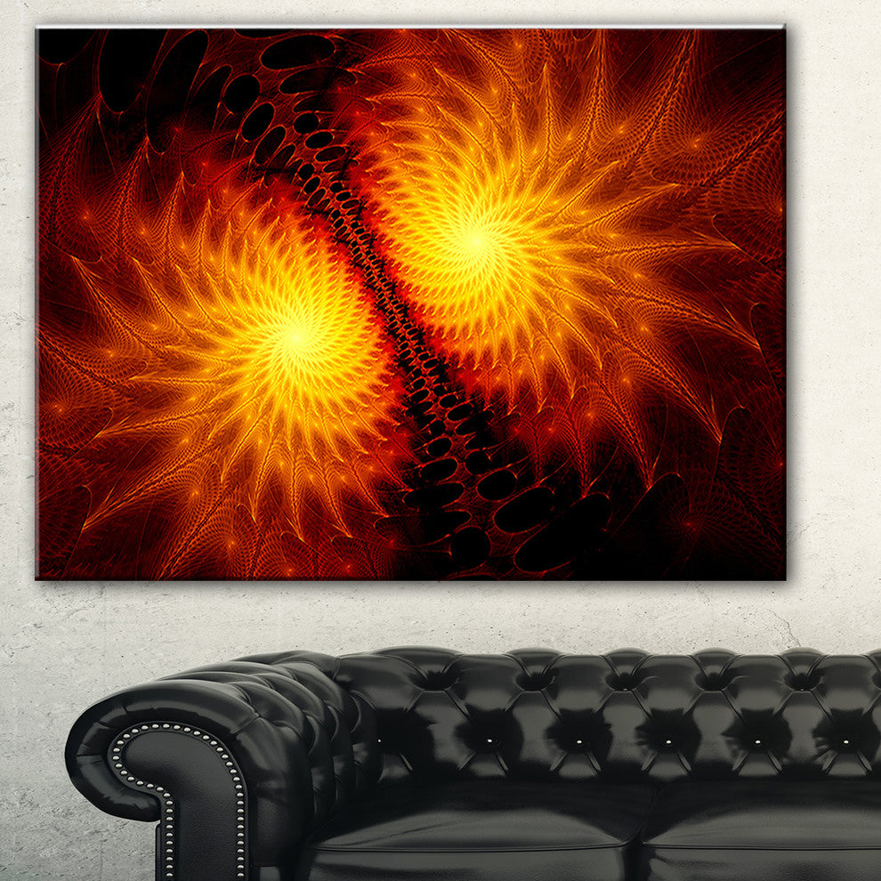 "Fiery Wings of Dragon" Abstract Digital Art Canvas Print