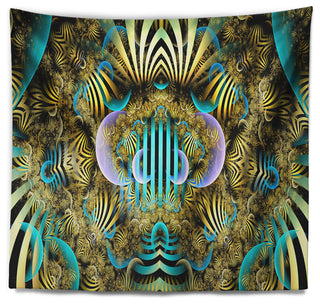 Magical Fairy Pattern Brown Abstract Wall Tapestry, 92"x78"