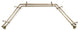 Maurice 13/16" Bay Window Double Curtain Rod, Antique Brass