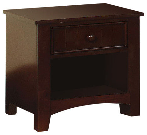 Benzara BM137453 Contemporary Style Omnus Dark Walnut Nightstand