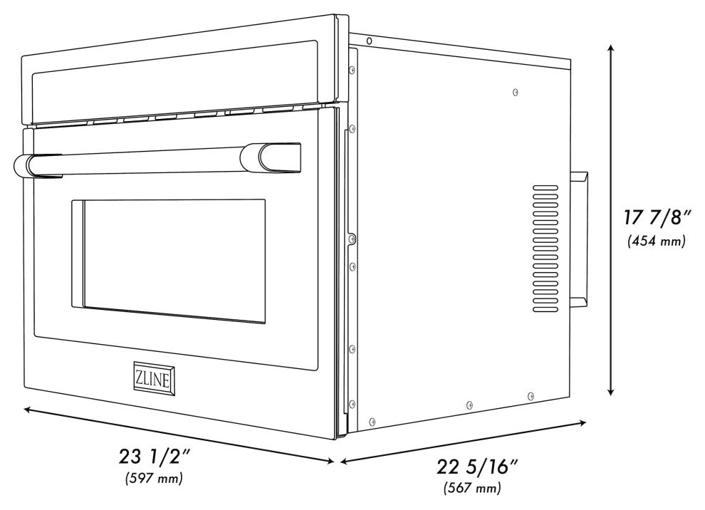 ZLINE 24" Microwave Oven, Black Stainless Steel MWO-24-BS