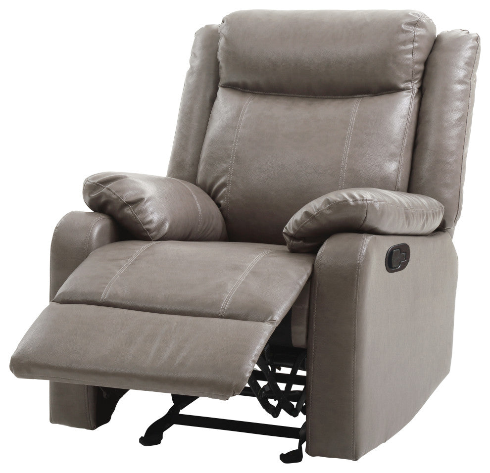 Osino Faux Leather Rocker Recliner, Gray