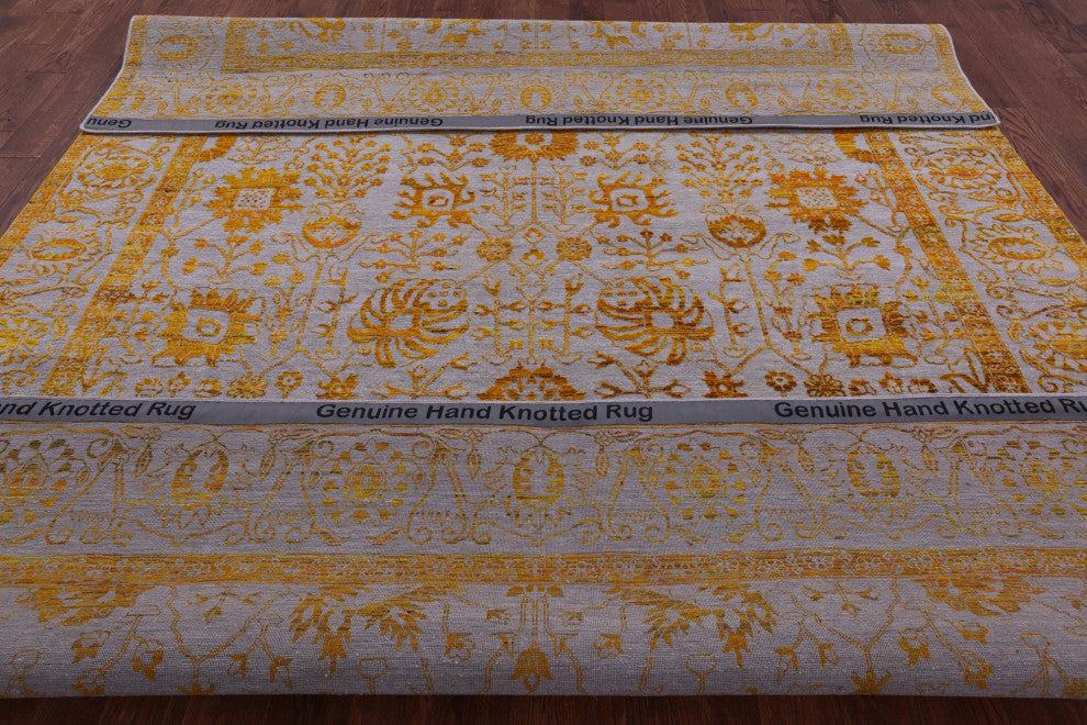 Persian Hand-Knotted Wool & Silk Rug 9' 0" X 11' 11" - Q15809