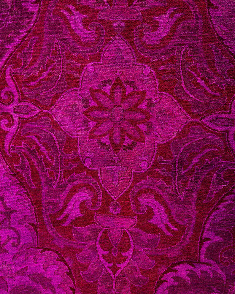 Overdyed, One-of-a-Kind Hand-Knotted Area Rug Pink, 12'2"x17'2"