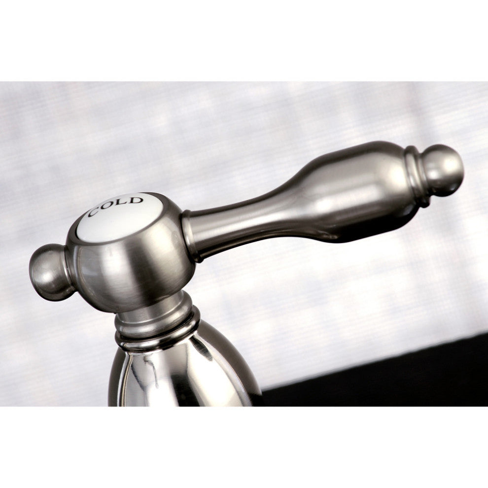 Kingston Brass Centerset Kitchen Faucet With Brass Sprayer, Brushed Nickel