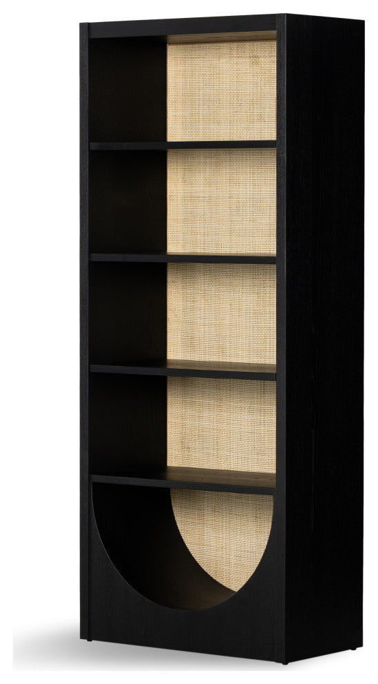 Higgs Bookcase-Brushed Ebony Oak Veneer