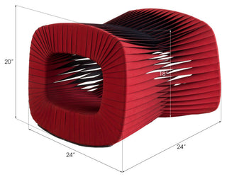 Seat Belt Ottoman, Red