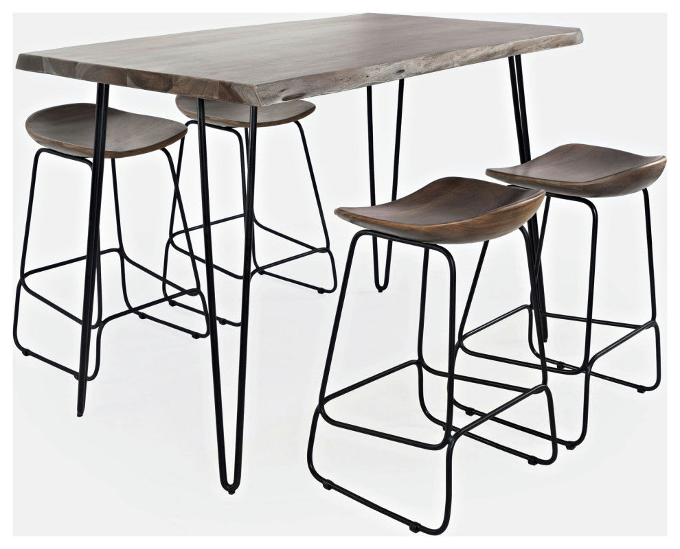 Nature's Edge 52" 5-Piece Counter Height Dining Set with Barstools - Slate