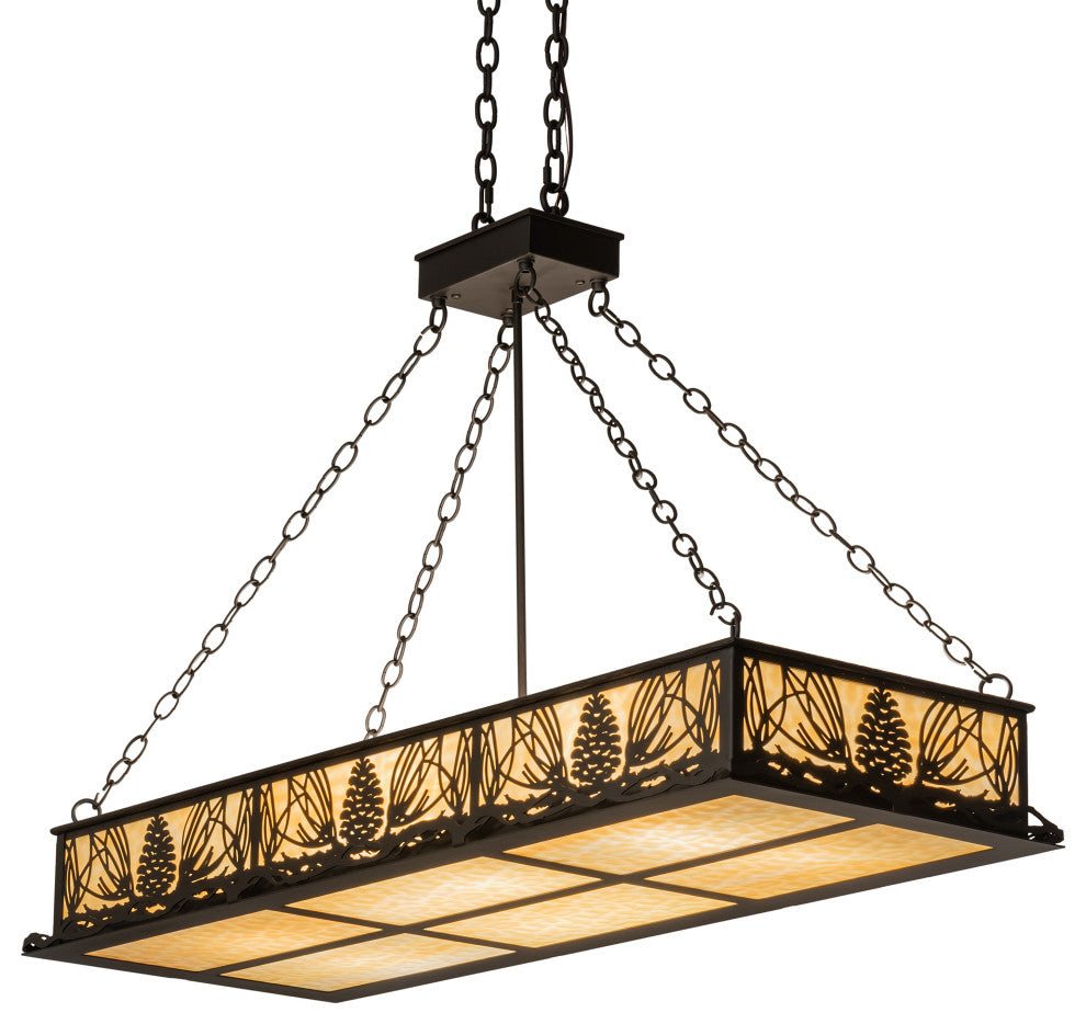 48" Long Mountain Pine Oblong Inverted Pendant