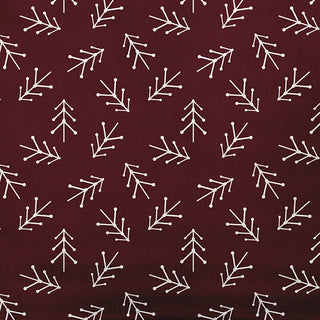 Christmas Burgandy Colored Scattered Trees Polyester Throw Pillow, 16"x16"