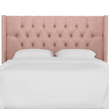 Monarch Cal King Tufted Wingback Headboard, Zuma Rosequartz
