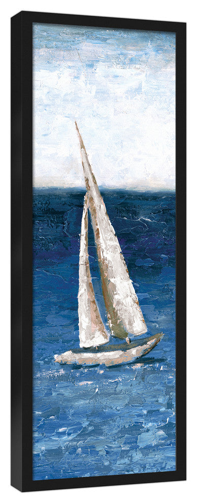 Sailboat on the Water 12x36 Black Framed Canvas