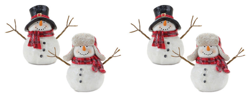 Snowman With Scarf Figurine, Set of 4