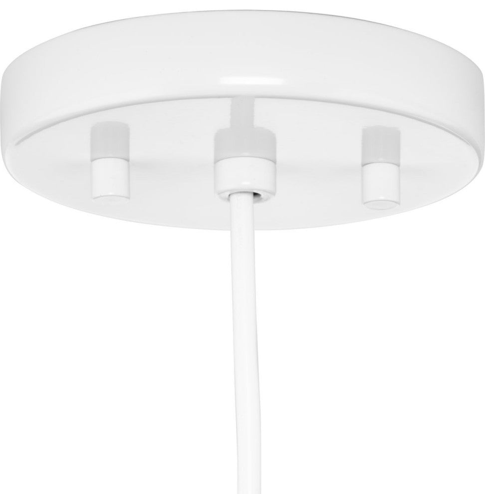 Perimeter Collection One-Light White Mid-Century Modern Pendant With metal Shade