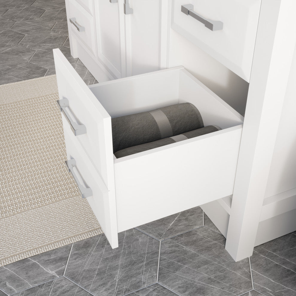 Art Bathe Calais 60'' Vanity Set, White and Solid Surface Marble