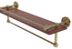 Dottingham 22" Wood Shelf with Gallery Rail and Towel Bar, Unlacquered Brass