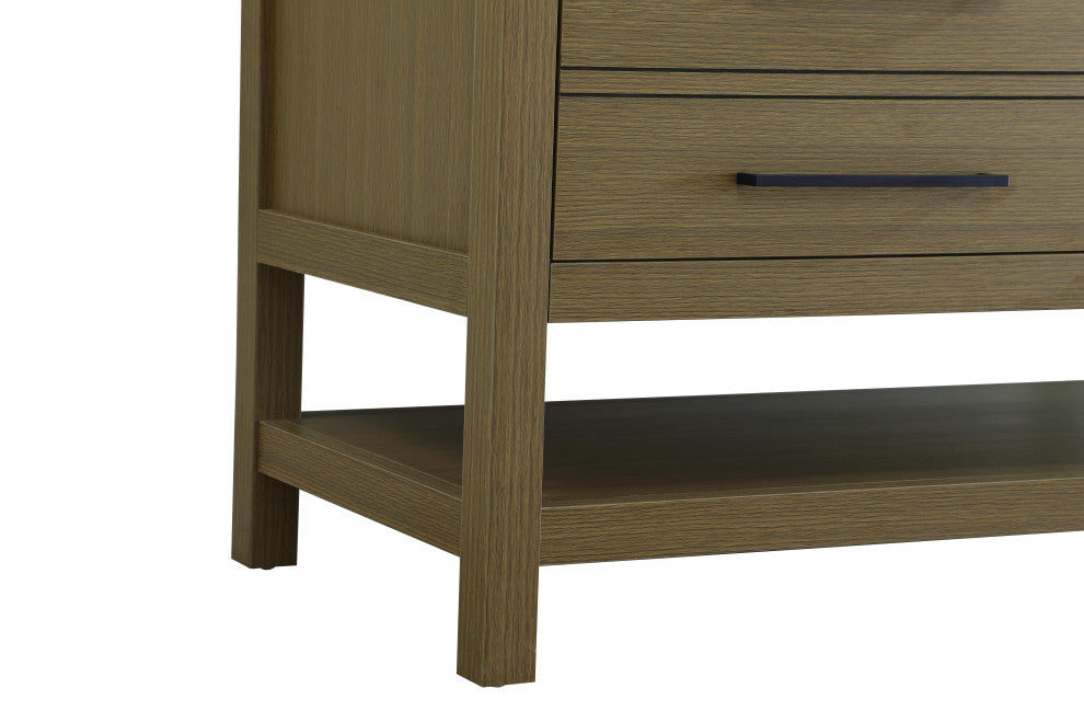 Home Living 48" Single Bathroom Vanity, Chestnut Brown With Backsplash