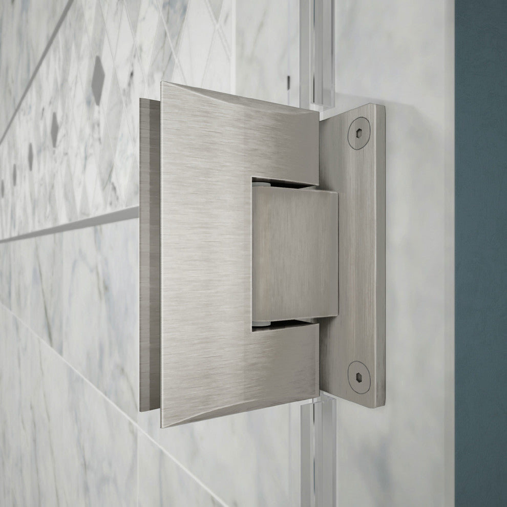 DreamLine Unidoor Plus 53" to 53.5"x72" Hinged Shower Door, Brushed Nickel