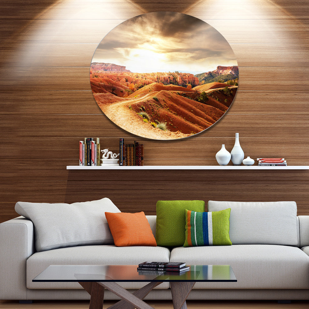 Beautiful View Of Bryce Canyon, African Landscape Round Artwork, 11"
