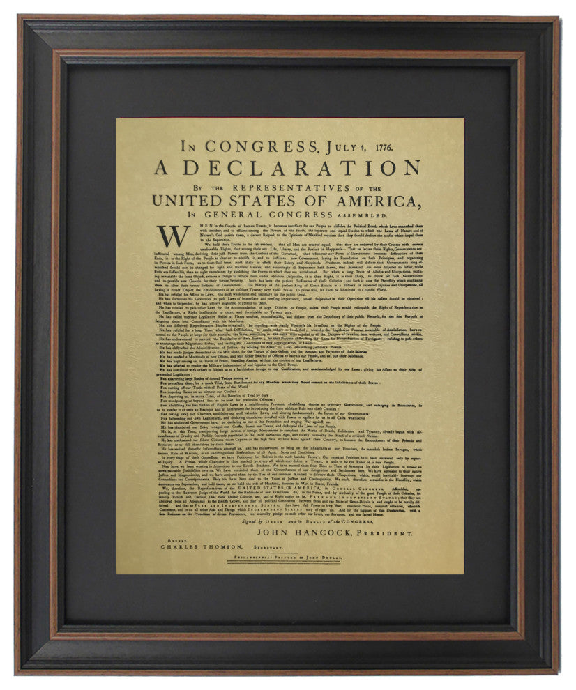 Framed Dunlap Broadside - Declaration of Independence