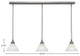 Stem 3-Light Pendalier with Hang Straight Swivel, Brushed Nickel/Gold Ice