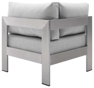 Shore Sunbrella Fabric Aluminum Outdoor Patio Corner Sofa