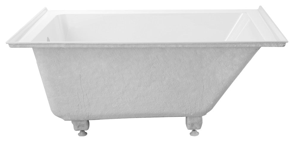 Vanity Art Alcove Soaking Acrylic Bathtub, White/Polished Chrome, 48"x32", Right