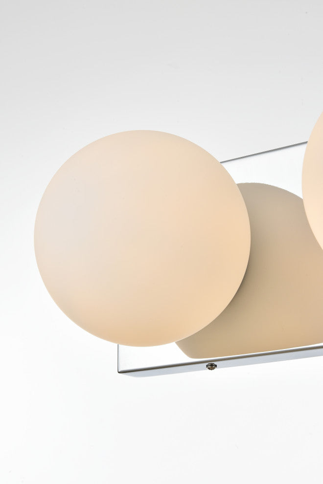 2 Light Chrome And Frosted White Bath Sconce