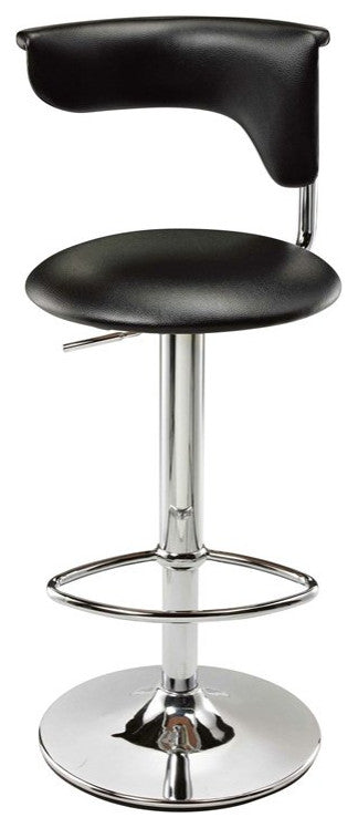 Pemberly Row Adjustable Bar Stool in Black