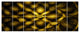 Golden Fractal Watercolor Pattern, Abstract Art on Canvas, 83"x32", 7 Panels