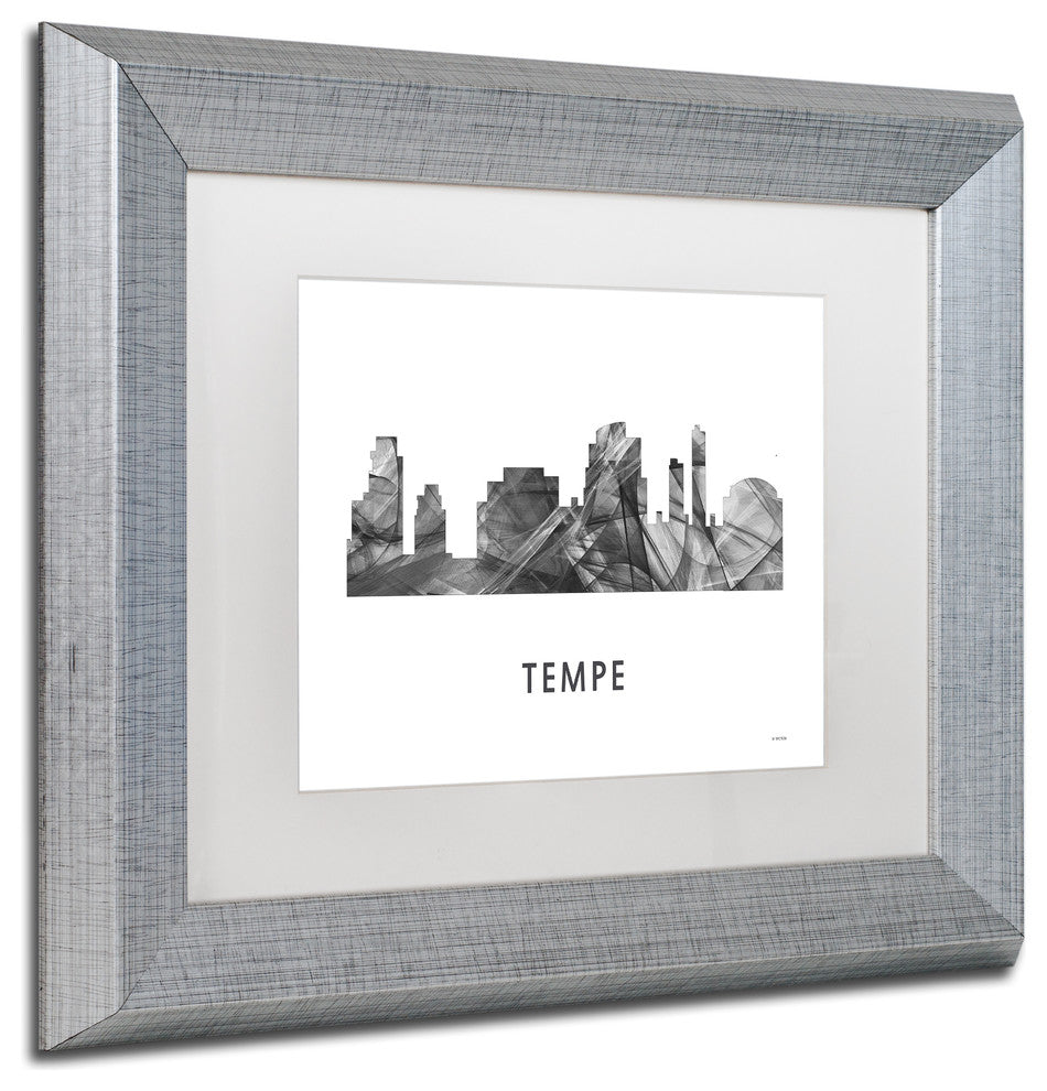 Marlene Watson 'Tempe Arizona Skyline' Matted Art, Silver Frame, White, 14x11