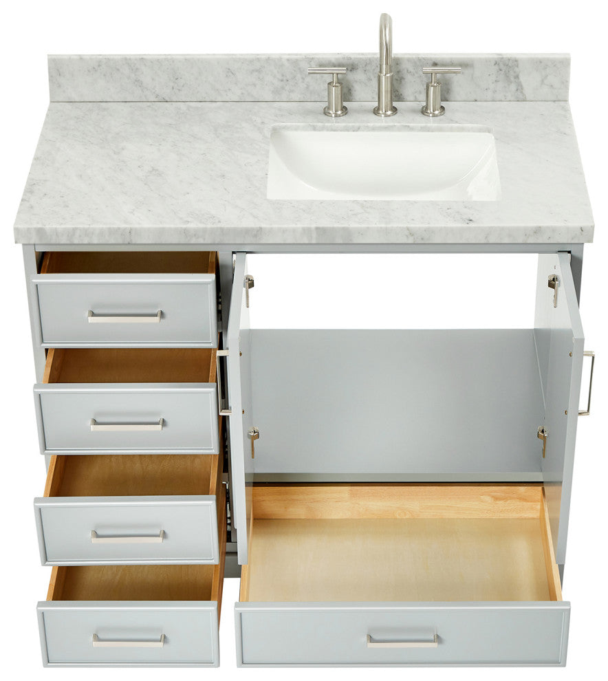 Ariel Stafford 43" Single Right Offset Rectangle Sink Bathroom Vanity