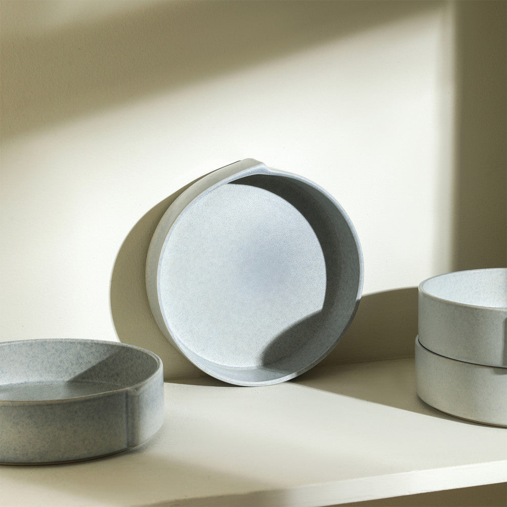 Stone Lain Bao Stoneware Pasta Bowl Set of 4, Blue-Grey