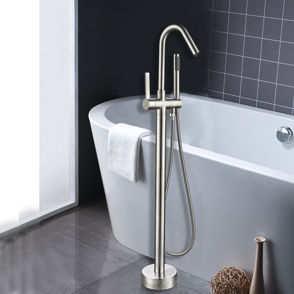 Vanity Art Freestanding Tub Faucet, Brushed Nickel