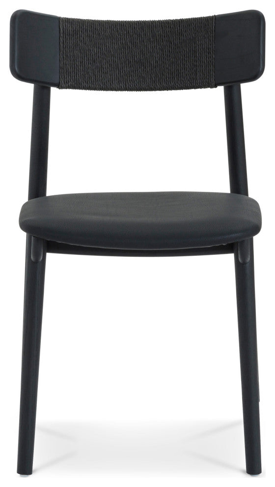 Converse Leather Solid Oak Dining Chair