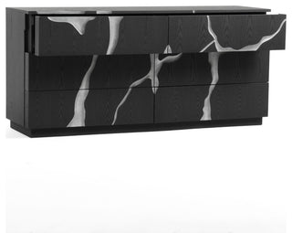 Modrest Aspen Modern Matte Brown Ash and Silver Dresser