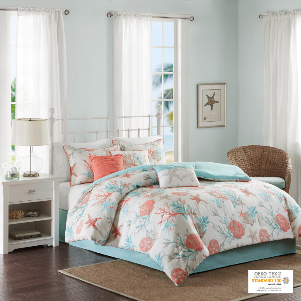 Madison Park Sateen Printed 7-Piece Comforter Set, California King